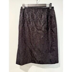 Bernard Zins Paris Skirt Womens 6 Black Lace Pencil Workwear Slit Whimsigoth